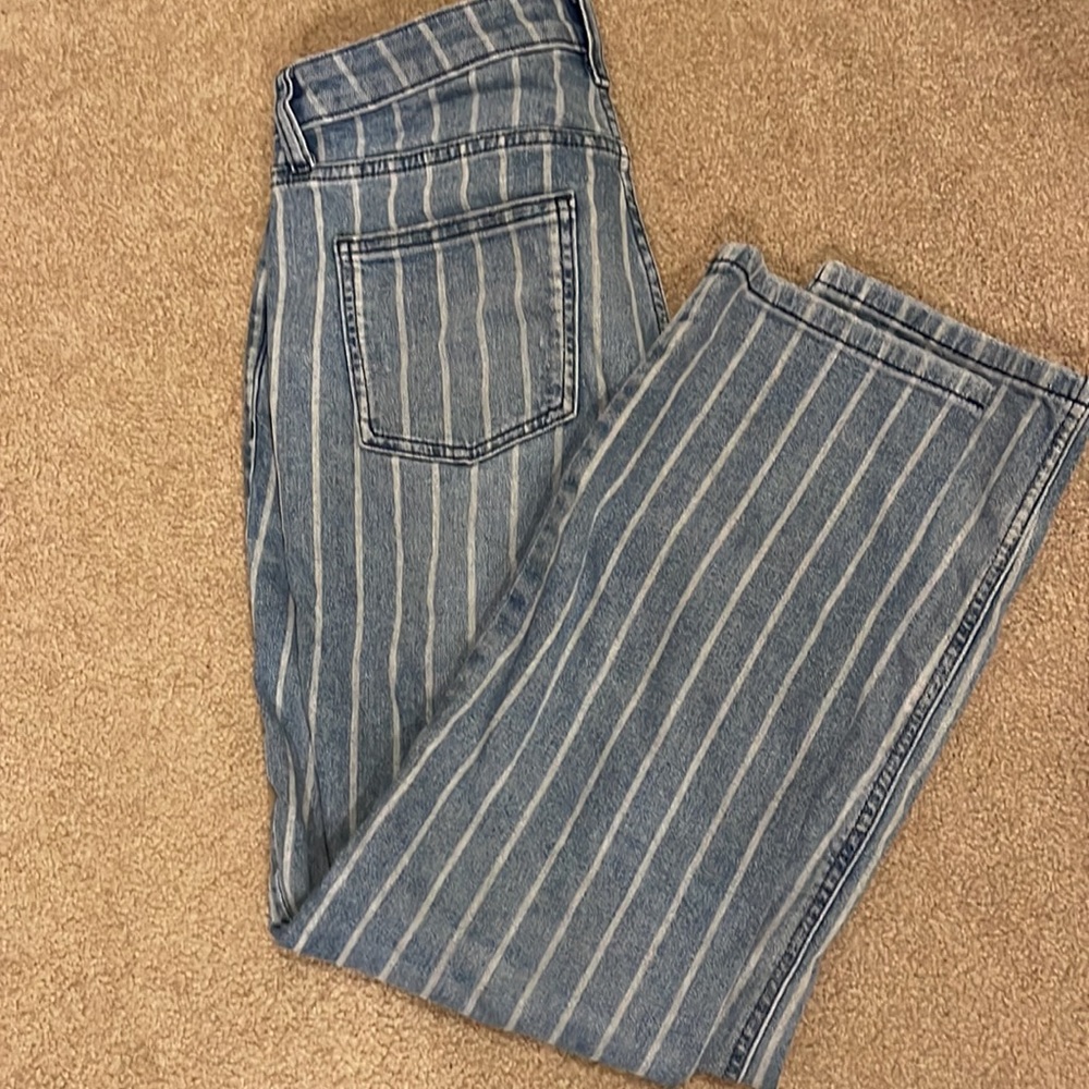 Striped Mom ankle Jean